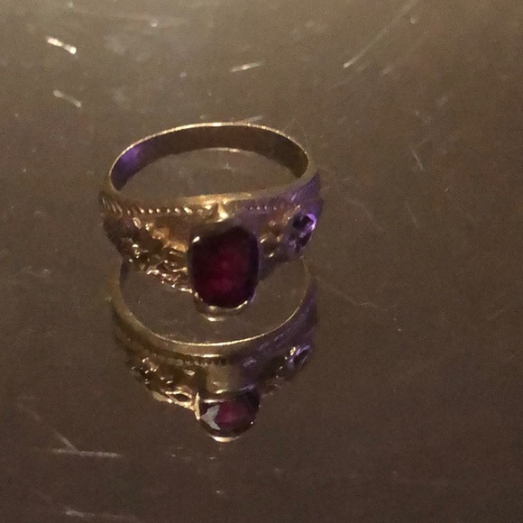 Baby girls 14ktgold ring with ruby stone